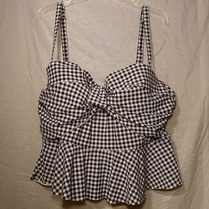 Gingham swim top